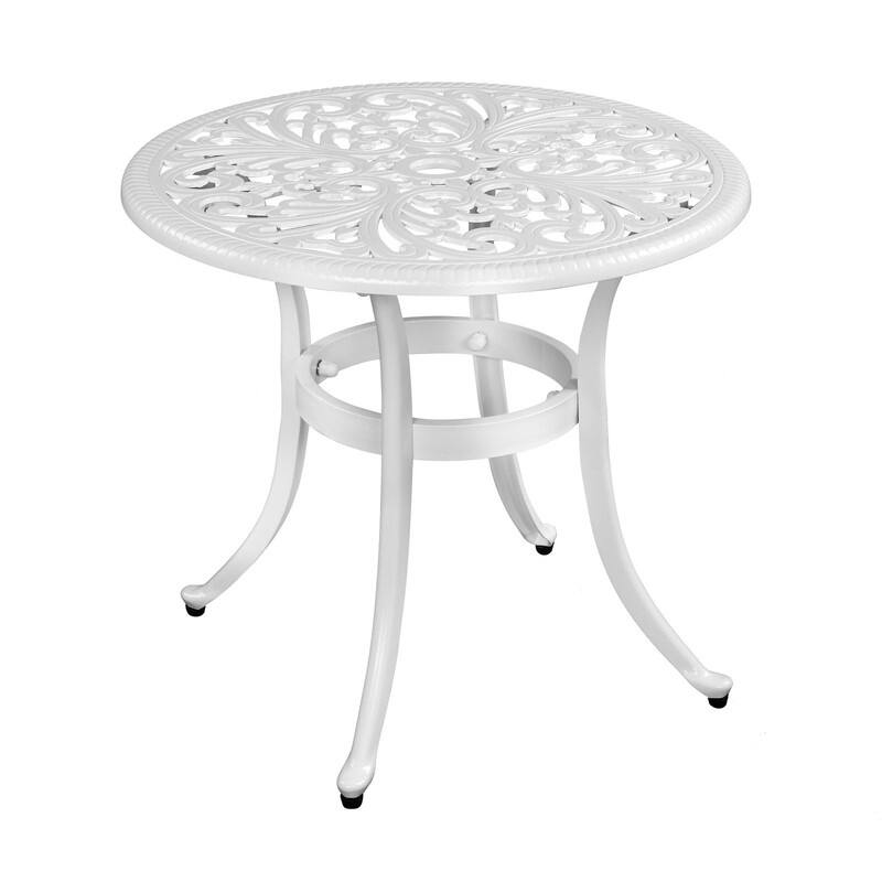 Patio 23.6" Cast Aluminum Dining Table - White