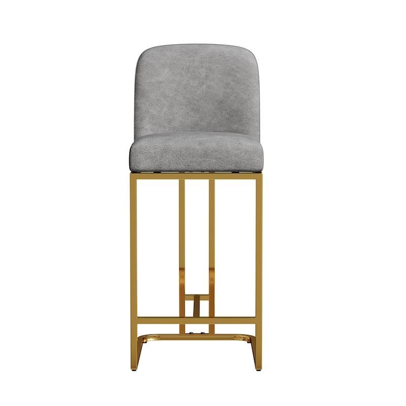 Counter Height Bar Chairs Set of 2, Upholstered Armless Chairs with Backrest, Kitchen Island Chairs with Footstool