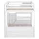 preview thumbnail 11 of 10, White Full Size Solid Wood Convertible Bunk Bed with Storage Staircase, Bedside Table, and 3 Drawers