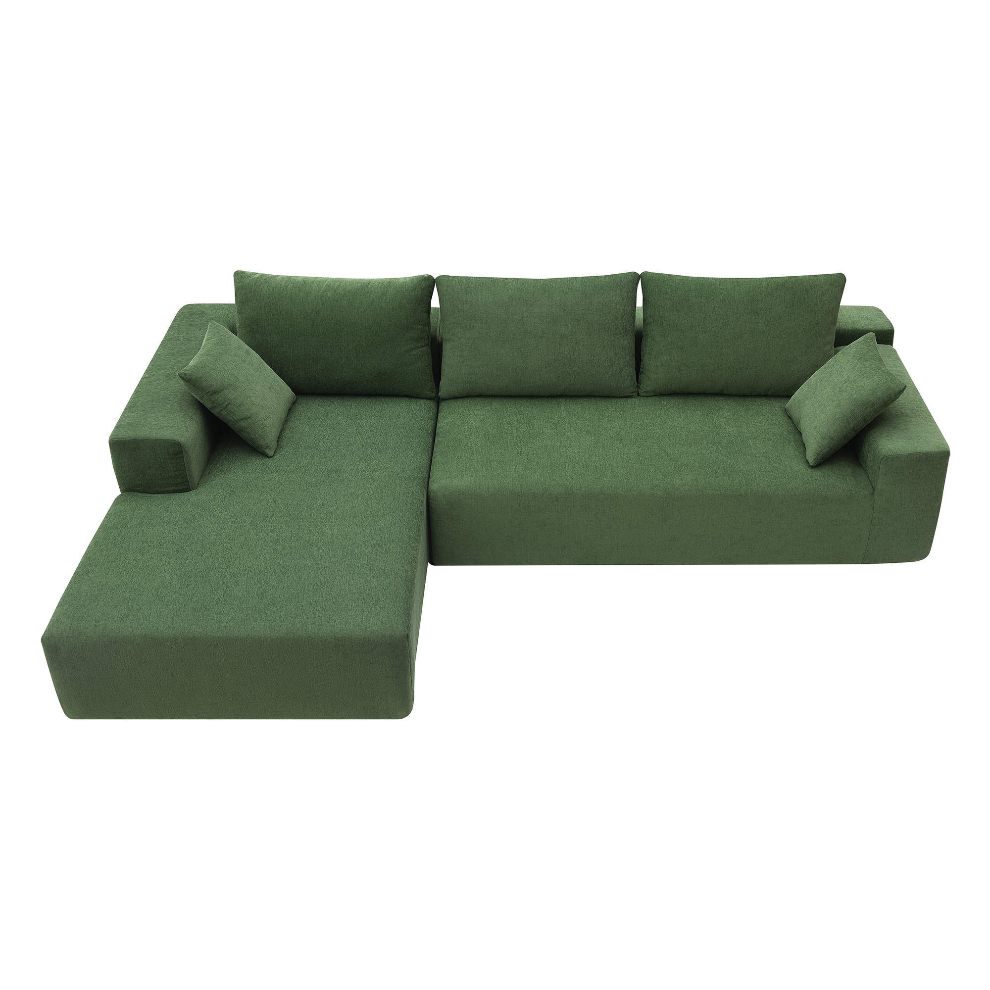 Chenille Modular Sectional Sofa Set with Sleeper Function and Square Arms - Perfect for Living Room, Bedroom