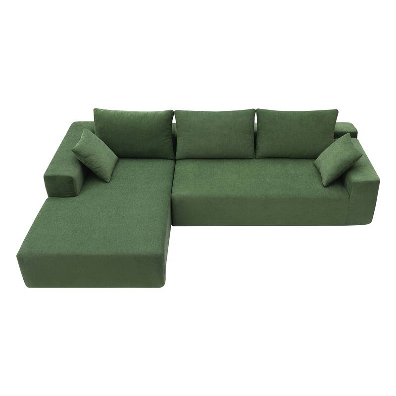 L-Shape Modular Sectional Sofa Set - Modern Minimalist Upholstered Sleeper Couch for Living Room, Bedroom