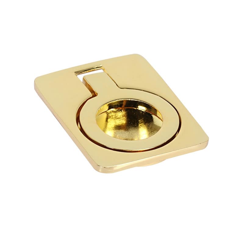 Utopia Alley Kent Cabinet Ring Pull Knob - Vintage Cabinet Polished Gold Hardware with Hand, 1.6"