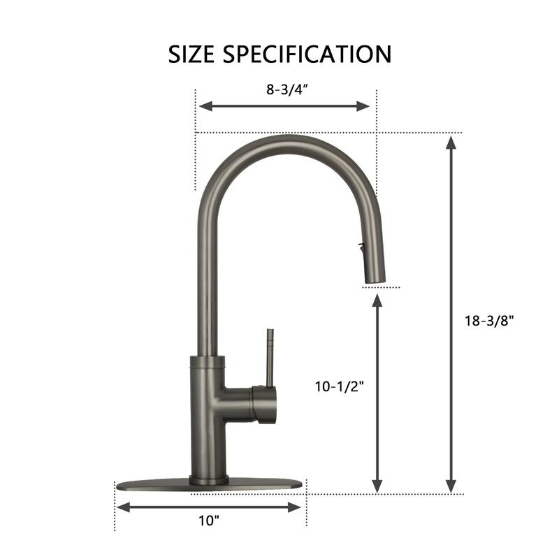 One-Handle Pull-Down Kitchen Faucet with Deck Plate