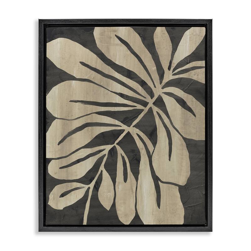 Stupell Natural Leaf Impression Framed Floater Canvas Wall Art Design By June Erica Vess - 25 x 31 - Black