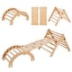 preview thumbnail 4 of 42, Wood Climbing Toy Set Pine 5-in-1 Play Gym for Kid's L - Burlywood