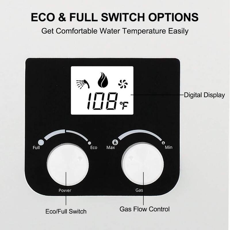 CAMPLUX 2.64 GPM 68,000 BTU Indoor Residential Propane Tankless Water Heater, White