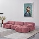 preview thumbnail 3 of 27, Daimion 4 Pieces Upholstered Sectional Pink Velvet