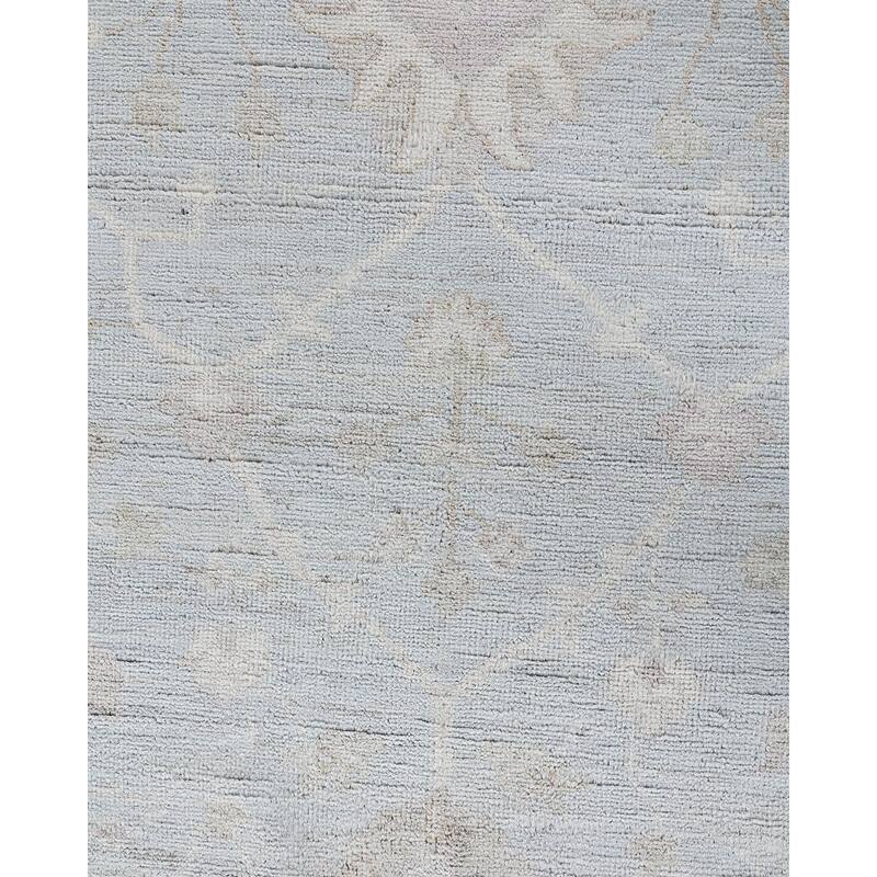 Floral One-of-a-Kind Hand-Knotted Area Rug - Light Blue - 8' 2" x 9' 6"