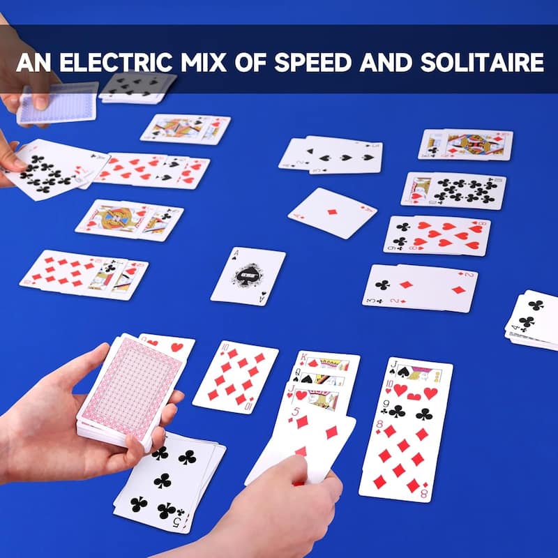 GSE Nertz Card Game Set, Multi-Colored Playing Card Deck, Bulk Set Poker Wide-Size Regular Index