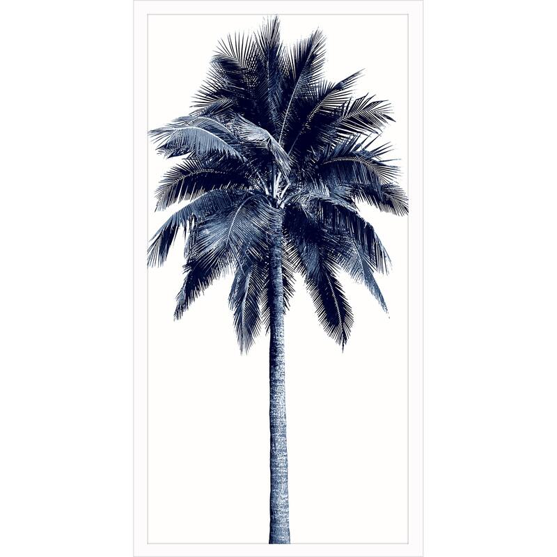 Palm Tree Blue I Framed Art Giclee Under Glass - 50 X 26 X 3