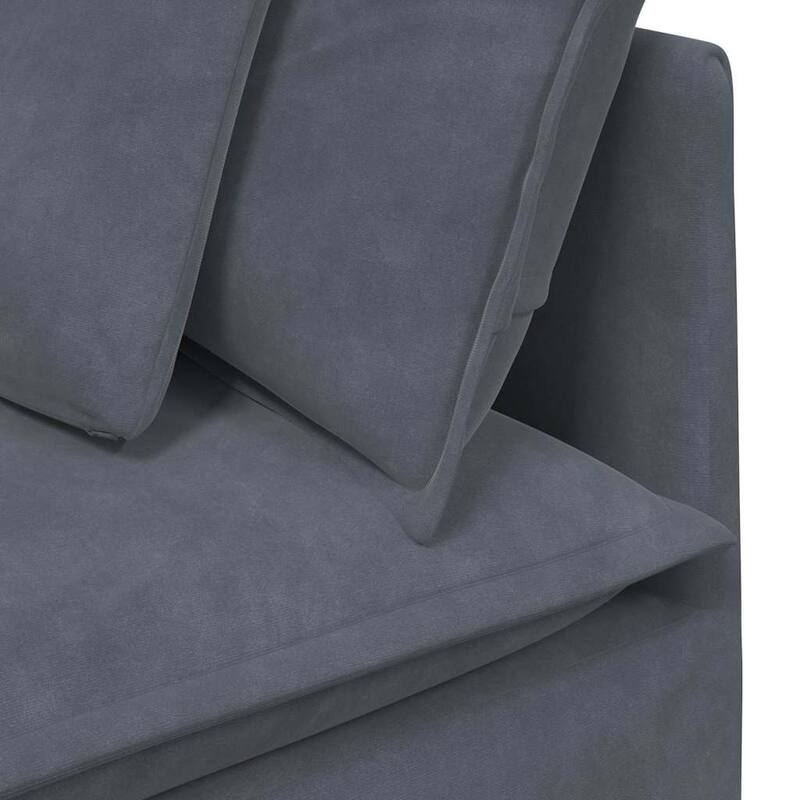 vidaXL Modular Sofa Dark Grey Velvet (100% polyester), Metal Oversized - 80.7 x 122.8 x 25.2 in