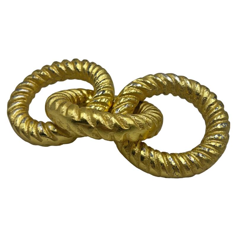 Decorative Handmade Aluminum Modern Chain Sculpture in Gold