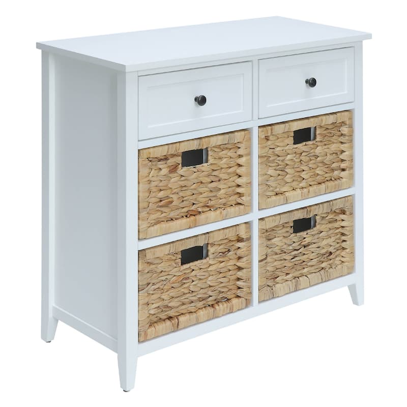 Flavius Console Table With 6 Drawers, White