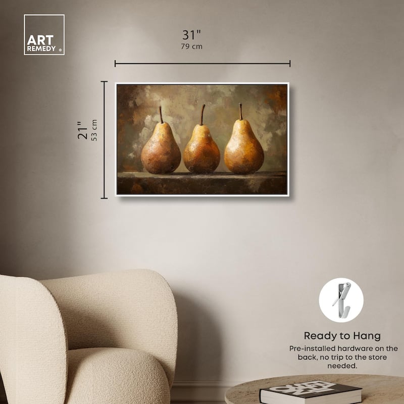 Pear Trio Canvas by Art Remedy
