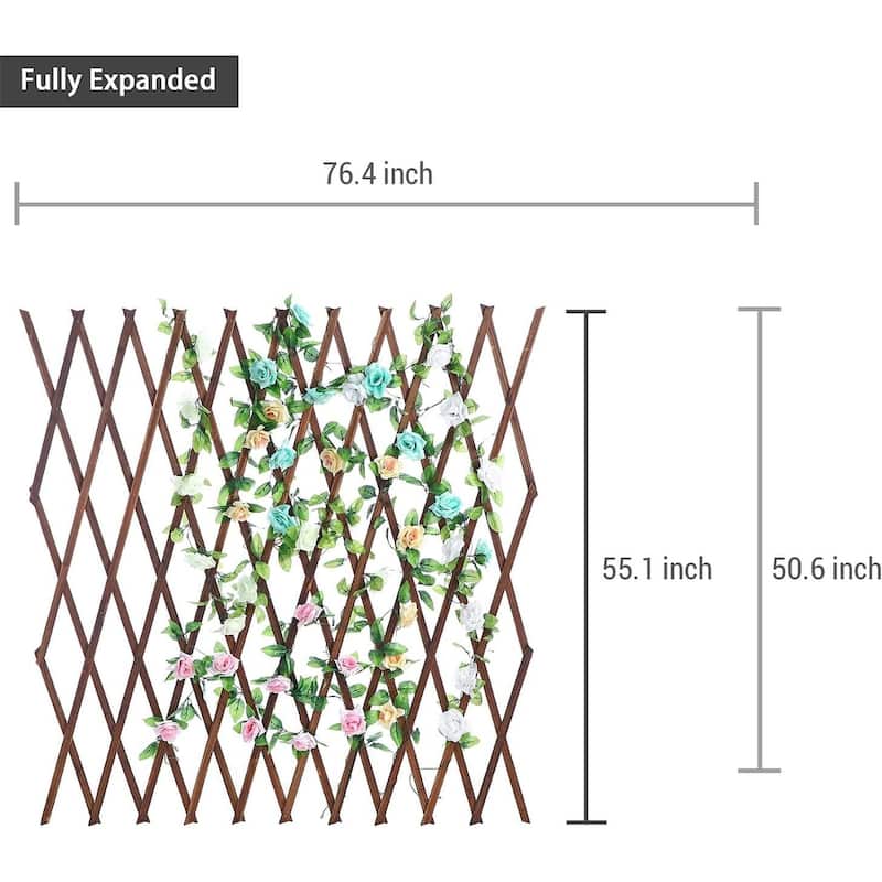 Nature Wood Trellis, Expandable Wall Lattice Panels for Outside