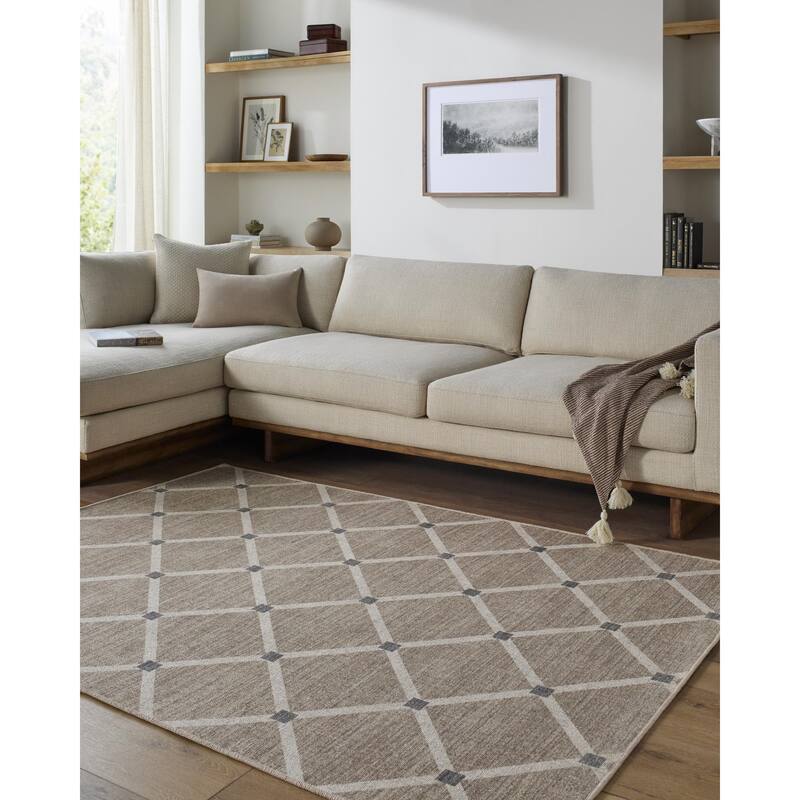 Livabliss Judie Modern & Contemporary Area Rug - Taupe - 5' x 7'
