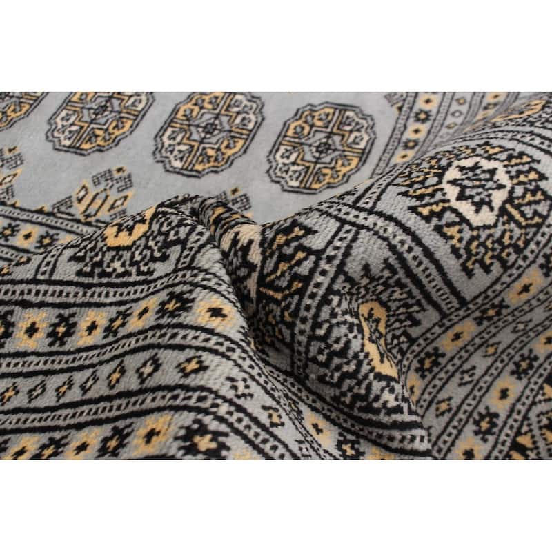 ECARPETGALLERY Hand-knotted Finest Peshawar Bokhara Blue Wool Rug - 8'2 x 9'8