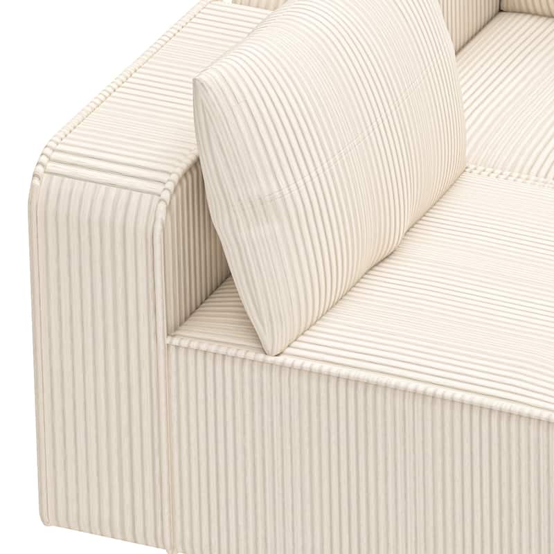 Moasis Multi-seat(3/4/5 seats) Corduroy Sectional Sofa Modular Couch Sofa Upholstered Convertible Modular Sofa