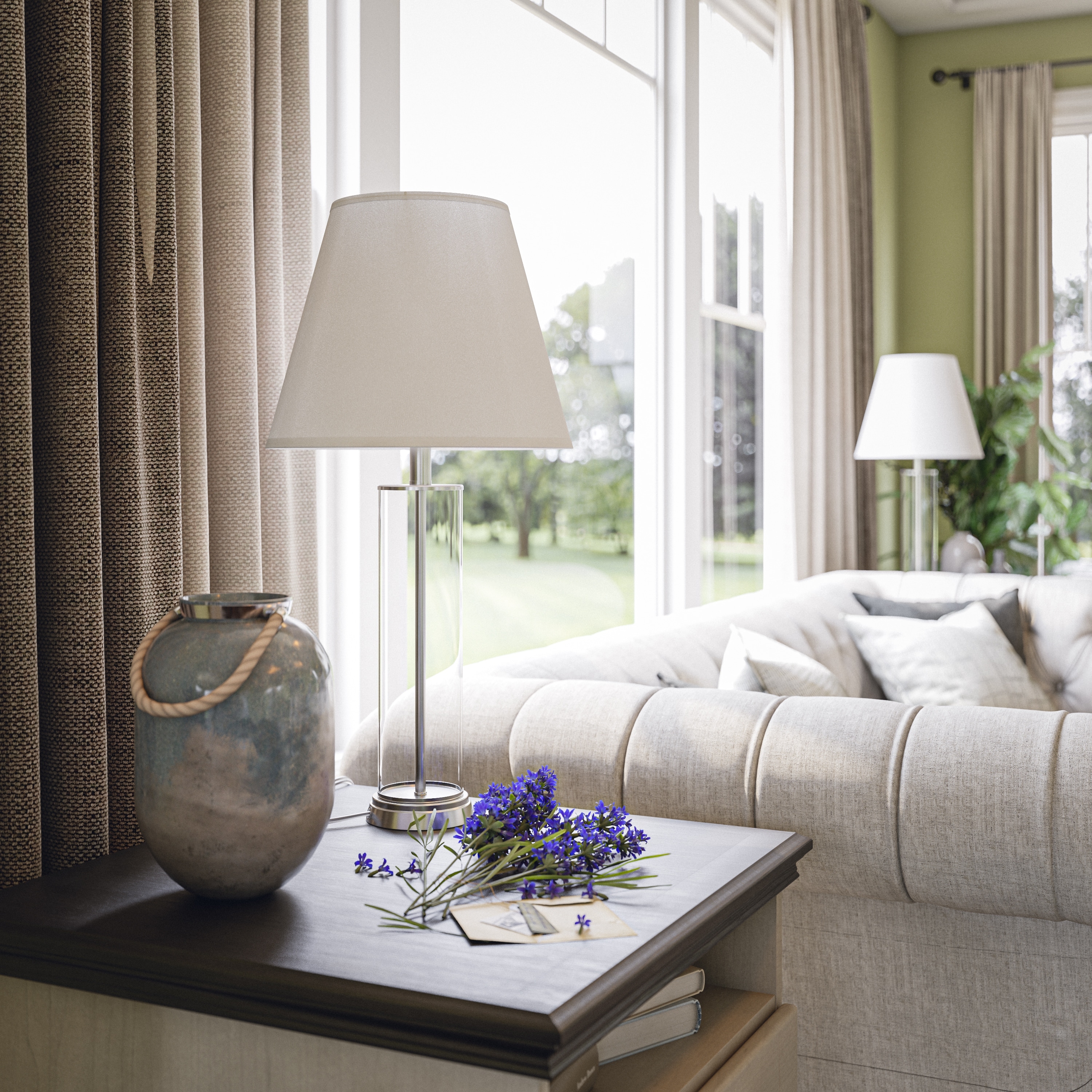 Design Craft Clear Glass Fillable Table Lamp Set Of 2 On Sale Overstock 7210614