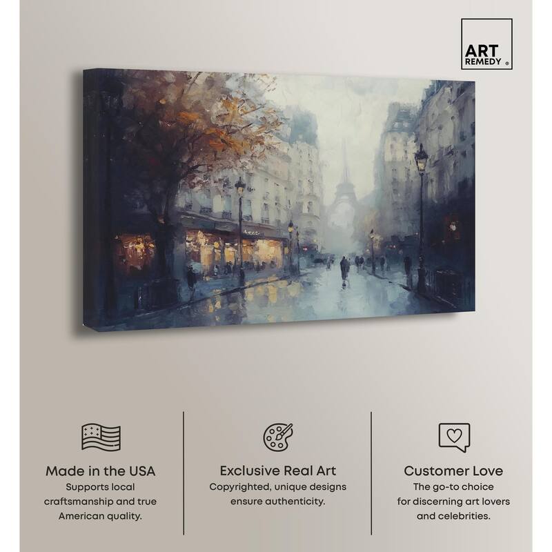 Foggy Paris Canvas by Art Remedy, Gallery Wrapped