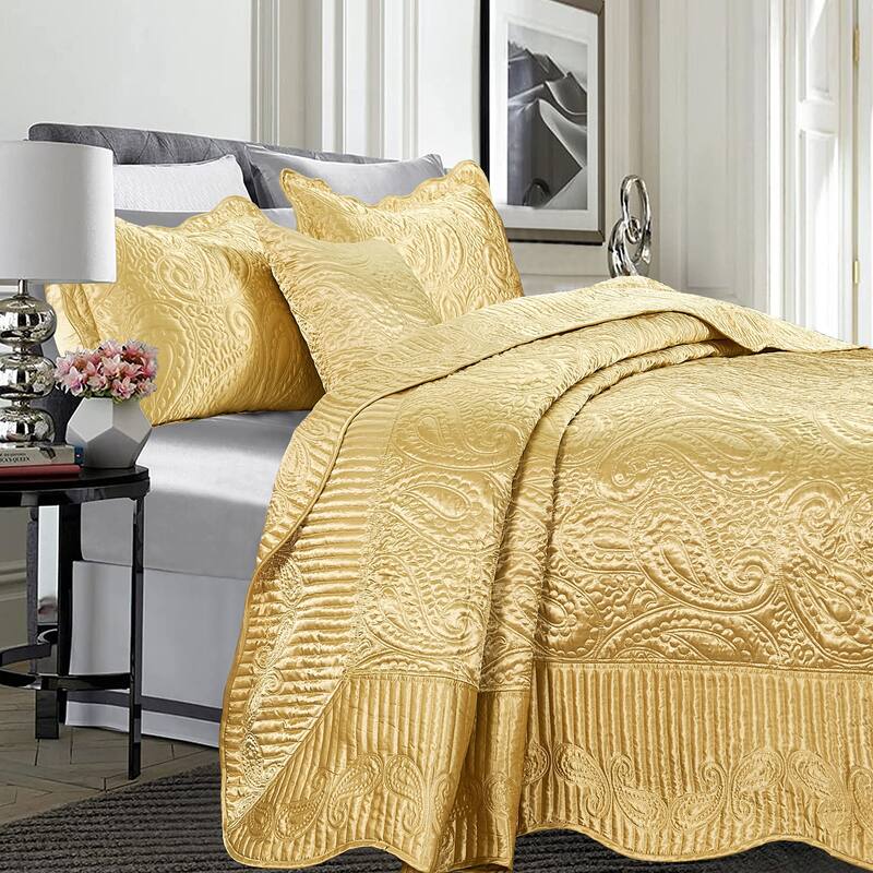 Serenta Quilted Satin 4-piece Bedspread Set
