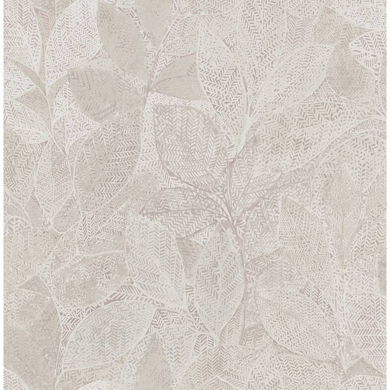 Brewster Niabi Pink Leaves Wallpaper - 20.5in x 396in x 0.025in