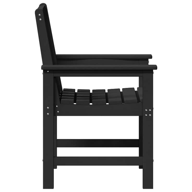 vidaXL Garden Dining Chairs 4 pcs Black 25.8x21.8x34.6 in HDPE - 25.8 x 23.2 x 34.6