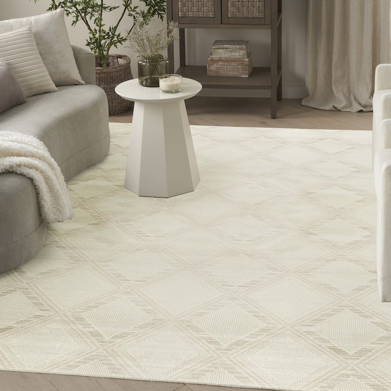 Nourison Serenity Home Indoor only Geometric Area Rug - 10' x 14' - Ivory - Rectangle