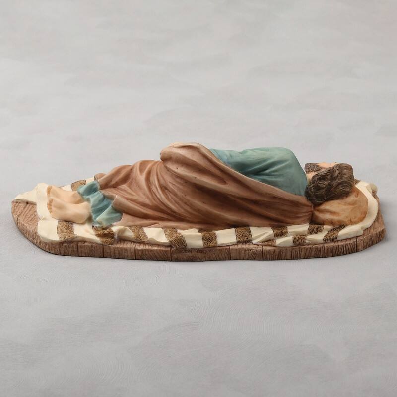 8.3 inches Width Polyresin Sleeping Saint Joseph Multicolor Finish Figurine