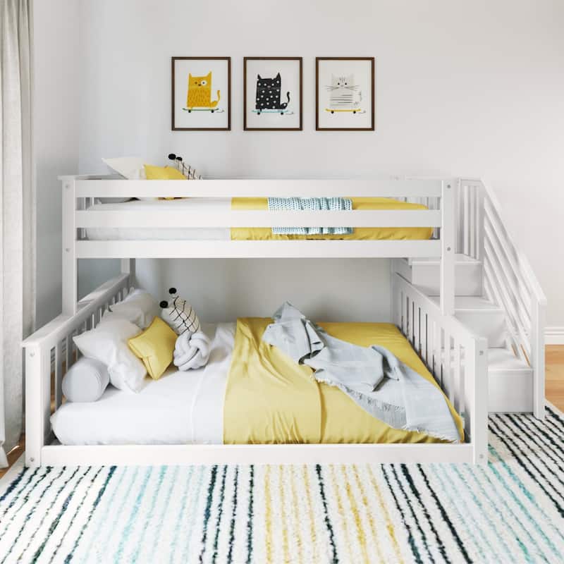 Twin Over Full Low Bunk With Staircase