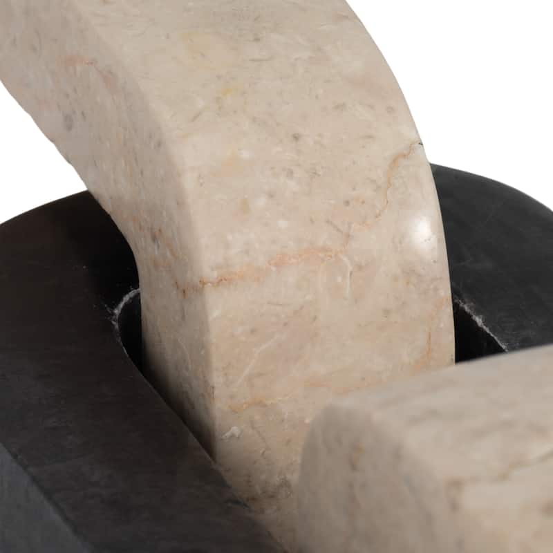 Sagebrook Home 11" 3-link Onyx Marble Chain, Beige, 1"H - 11" x 5" x 1"