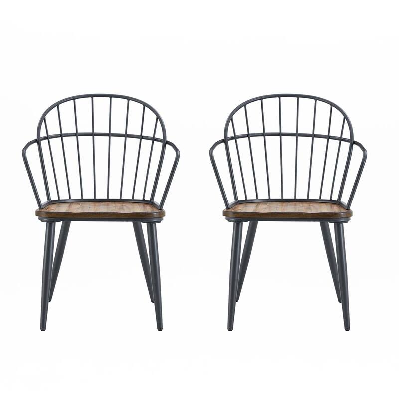 Indoor Dining Chair With Metal Legs (Set of 2)