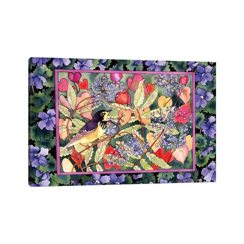 iCanvas "Bird With Elderberries" by Carissa Luminess Canvas Print
