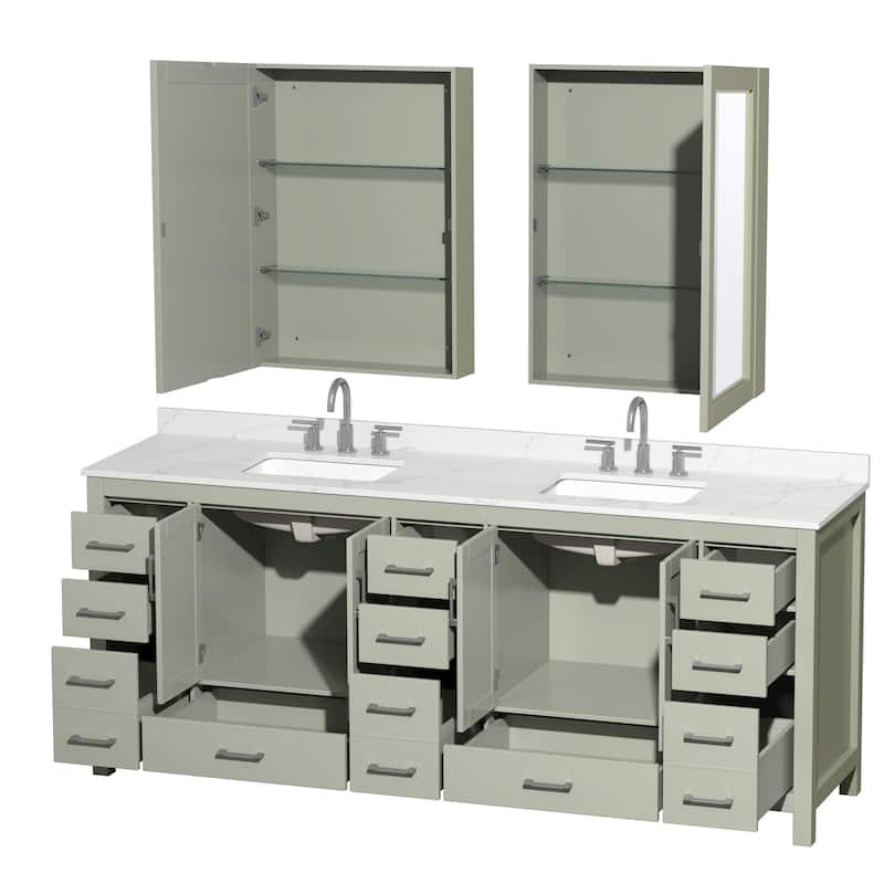 Wyndham Collection WCS141484D-QTZ-US3MED Sheffield 84" Free Standing