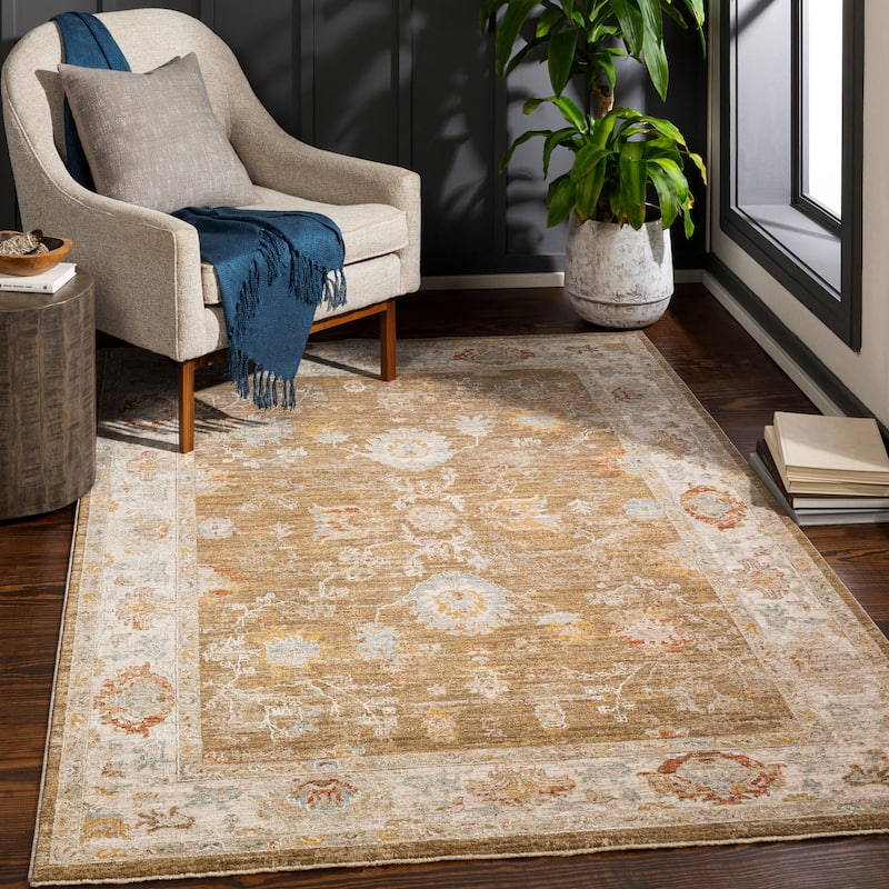 Livabliss Traditional Avant Garde Oriental Area Rug - 5' x 7'5" - Tan