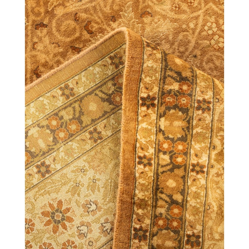 Overton Hand Knotted Wool Vintage Inspired Traditional Mogul Yellow Area Rug - 12 x 15+