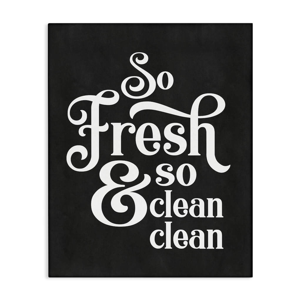 Stupell So Fresh So Clean Laundry Phrase Vintage Typography Canvas Wall Art - Grey