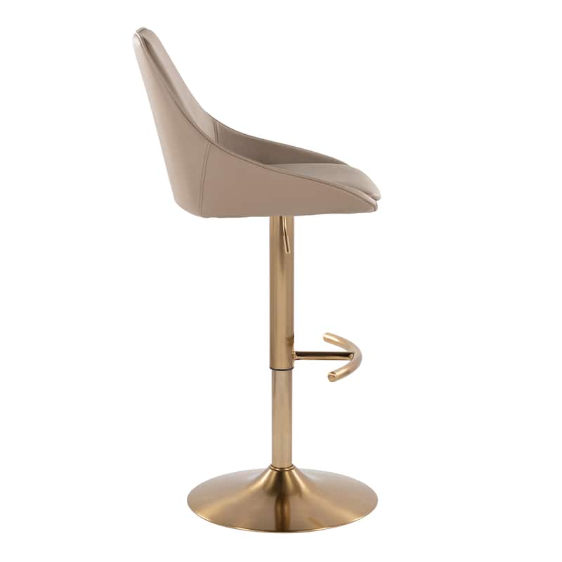 Silver Orchid Alba Adjustable Bar Stool with Rounded T Footrest (Set of 2)