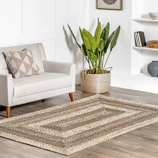 Nuloom Charlene Braided Border Jute Area Rug