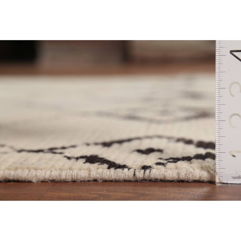 Trellis Moroccan Oriental Area Rug Handmade Modern Wool Carpet - 5'10"x 9'8"