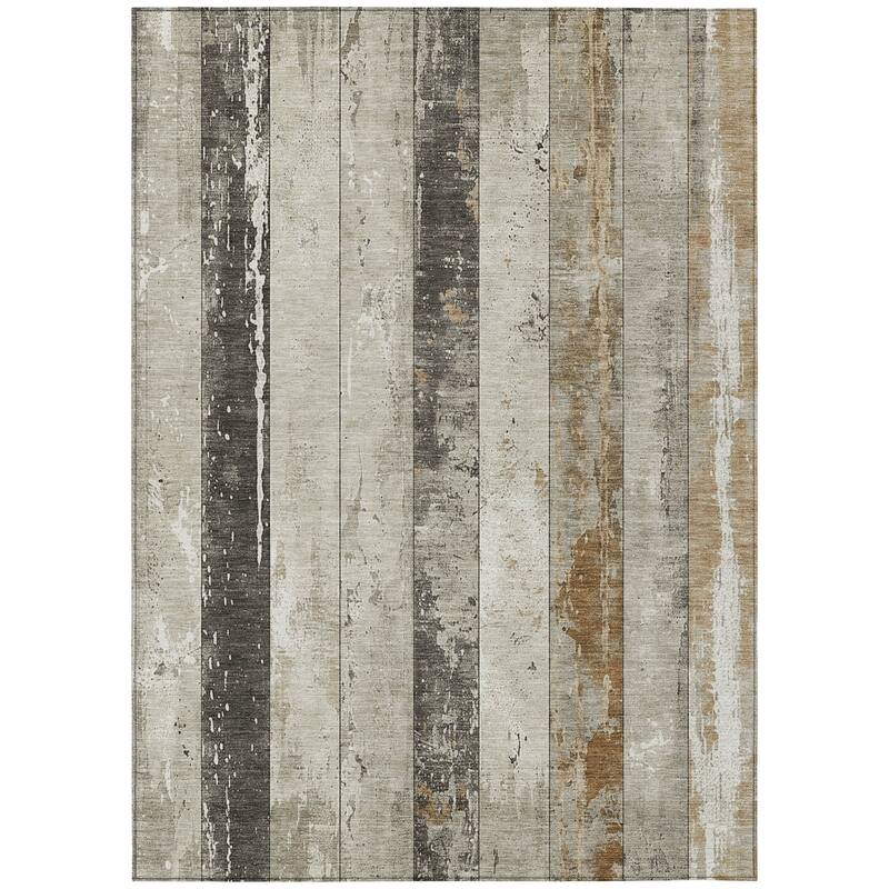 HomeRoots Striped Transitional Rectangle Outdoor Rug