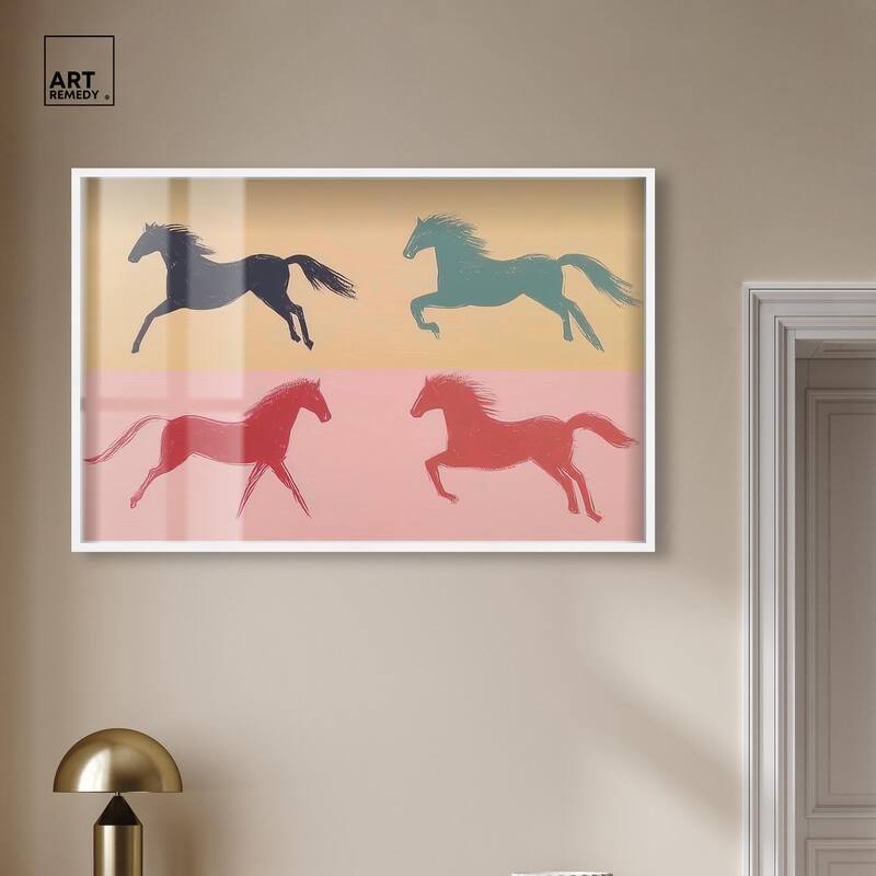 Galloping Quartet Shadowbox by Art Remedy