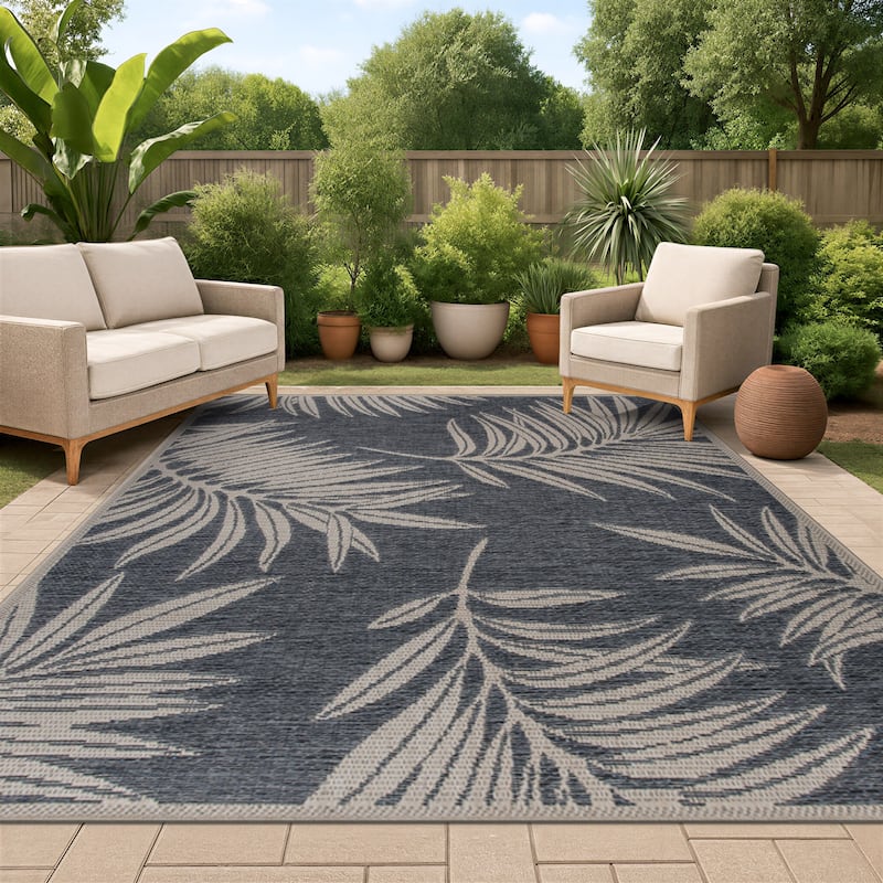 World Rug Gallery Contemporary Floral Indoor/Outdoor Area Rug - 10' X 14'