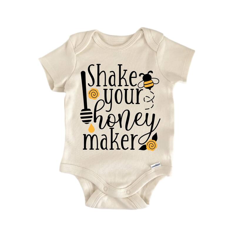 Shake Your Honey Maker Bee - Baby Boy Girl Clothes Infant Bodysuit Funny Cute - White - 3-6M