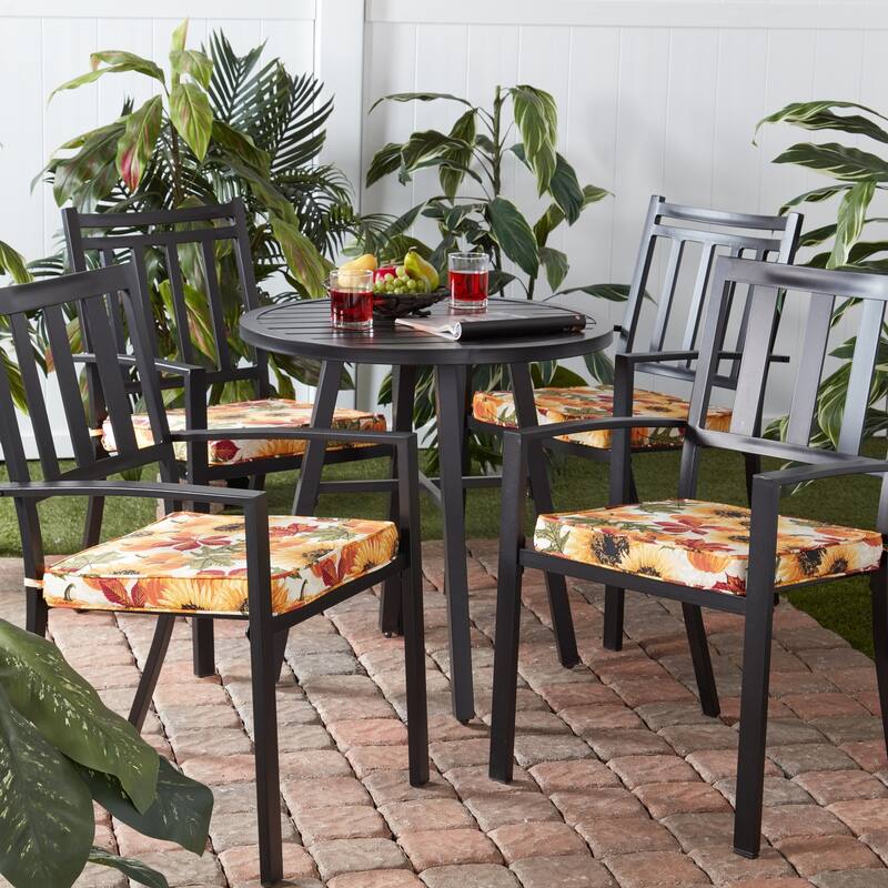 Greendale Home Fashions 18-Inch Square Outdoor Chair Pad (4-Pack)