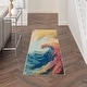 preview thumbnail 13 of 26, Nourison Celestial Abstract Modern Multicolored Colorful Wave Area Rug 2' x 6' Runner - Blue/Multi - Rectangle