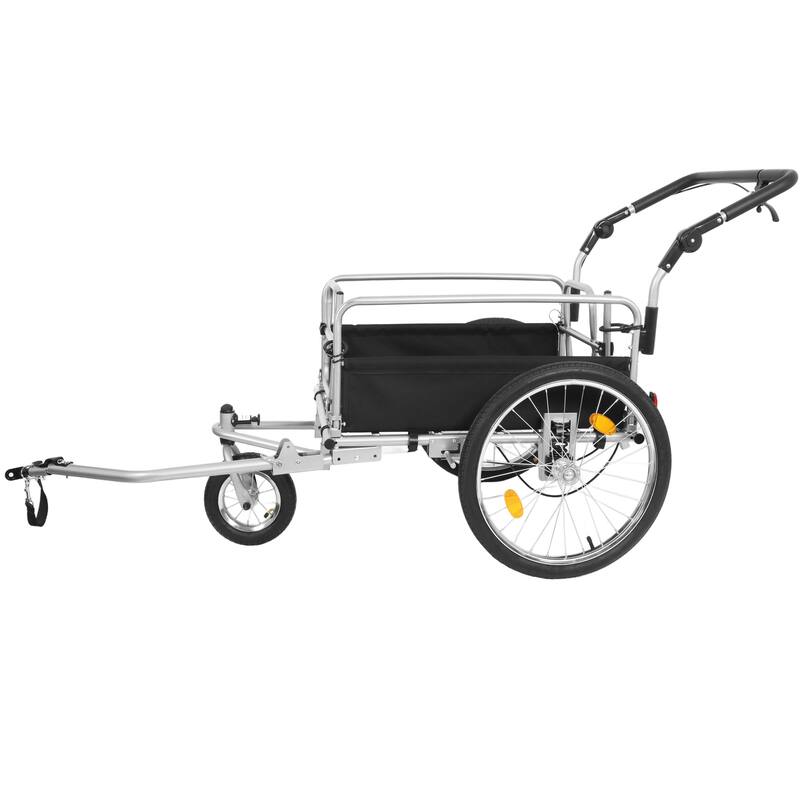 3-in-1 Heavy-Duty Bike Cargo Trailer E-Bike Compatible Steel Frame, 110lb Capacity, Convertible Stroller & Pull Cart Suspension