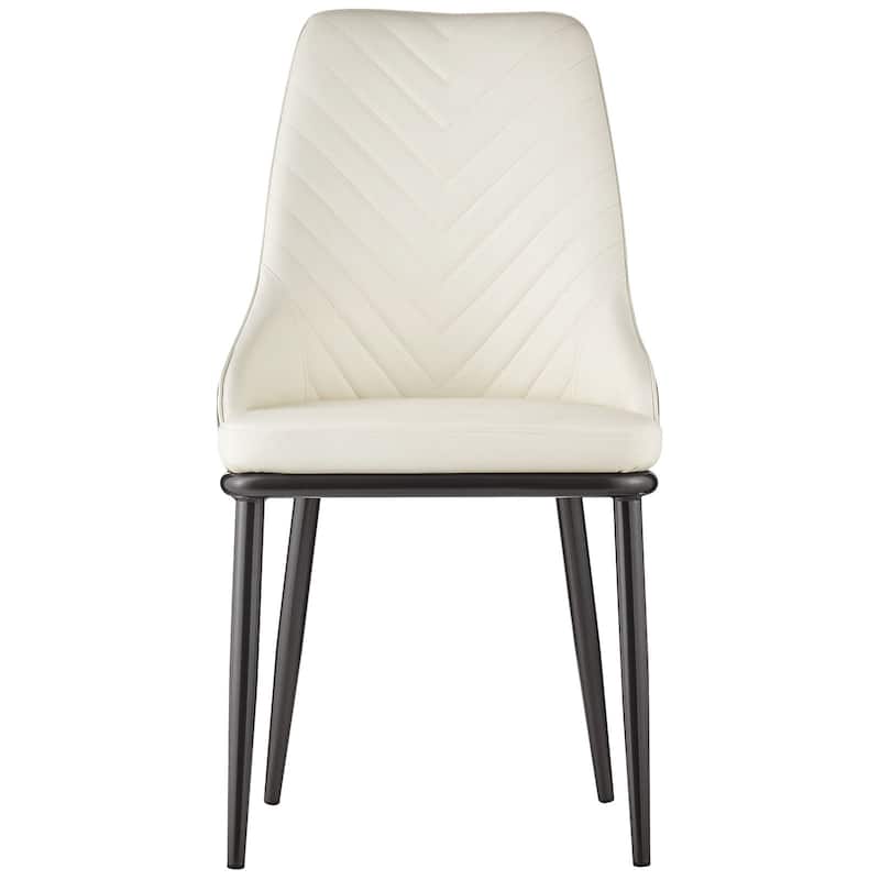 Faux Leather Upholstered Dining Chairs with Woven Back, Set of 2 - 18.11"W x 21.26"D x 36.61"H
