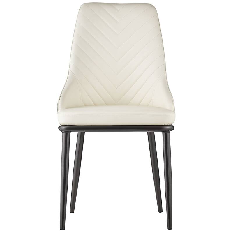 Faux Leather Upholstered Dining Chairs with Woven Back, Set of 2 - 18.11"W x 21.26"D x 36.61"H