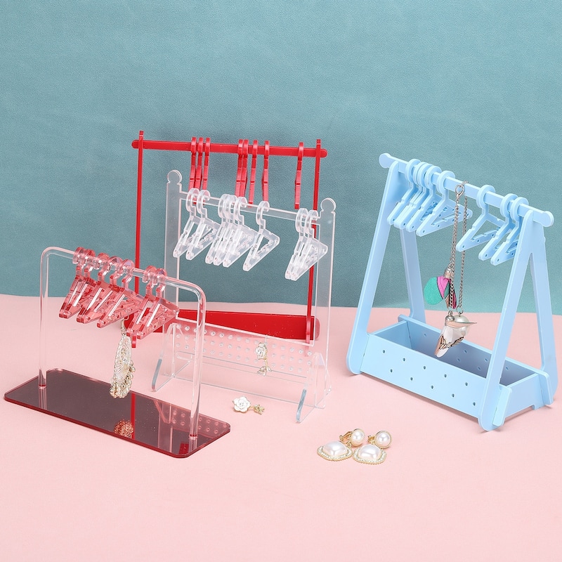 1 Set Earring Holder 8 Coat Hangers, Acrylic Earring Organizer Stand
